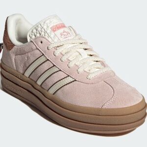 Adidas Women's Pink and White Sneakers